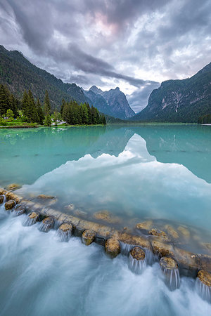 simsearch:6129-09086945,k - Dobbiaco/Toblach, South Tyrol, Italy. Dobbiaco Lake Stock Photo - Rights-Managed, Code: 879-09190721