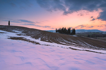 Orccia valley in winter season, Tuscany, Siena province, Italy, Europe. Stock Photo - Rights-Managed, Code: 879-09190915