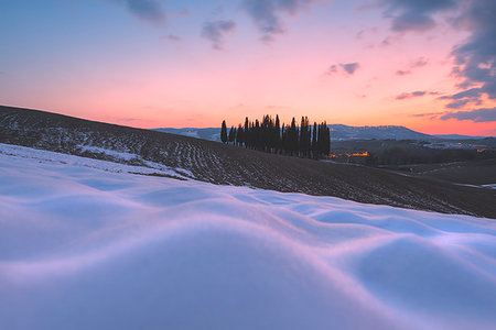 Orccia valley in winter season, Tuscany, Siena province, Italy, Europe. Stock Photo - Rights-Managed, Code: 879-09190916