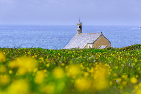 simsearch:879-09190989,k - Saint-They chapel at Van point. Cléden-Cap-Sizun, Finistère, Bretagne, France. Stock Photo - Rights-Managed, Code: 879-09190988