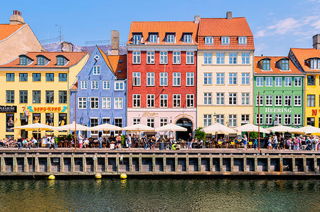 Nyhavn, Copenhagen, Hovedstaden, Denmark, Northern Europe. Foto de stock - Con derechos protegidos, Código: 879-09191075