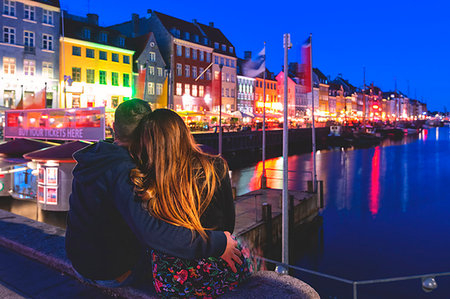 romantic dock landscape - Tourist in Nyhavn, Copenhagen, Hovedstaden, Denmark, Northern Europe. Stock Photo - Rights-Managed, Code: 879-09191072
