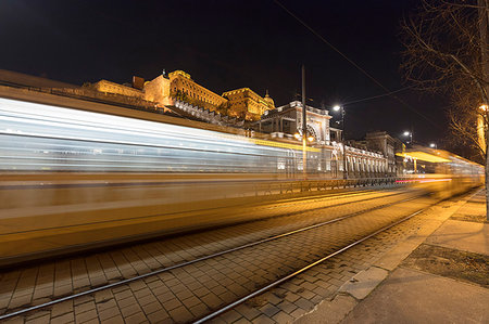 Tram and Buda Castle in the background, Budapest, Hungary Stock Photo - Rights-Managed, Code: 879-09191255
