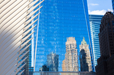 railway station in america - The Oculus building and Freedom Tower, One World Trade Center, Lower Manhattan, New York City, USA Stock Photo - Rights-Managed, Code: 879-09191348