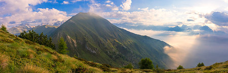 simsearch:879-09189896,k - Panoramic of Monte Disgrazia and Sasso Canale from Monte Rolla, Sondrio province, Valtellina, Rhaetian Alps, Lombardy, Italy Foto de stock - Con derechos protegidos, Código: 879-09191476