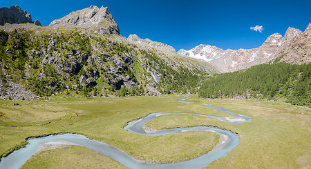 simsearch:879-09129254,k - Panoramic of creek and peaks of Monte Disgrazia and Corni Bruciati, Preda Rossa, Valmasino, Valtellina, Lombardy, Italy Stock Photo - Rights-Managed, Code: 879-09191479