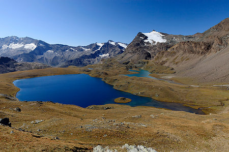 Lake Rosset near Colle del Nivolet, Province of Aosta, Valle d'Aosta, Italy, Europe Stock Photo - Rights-Managed, Code: 879-09191503