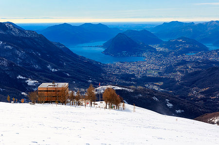 Capanna Monte Bar with Lugano and Lugano Lake in background, val Colla, Canton Ticino, Switzerland, Europe Stock Photo - Rights-Managed, Code: 879-09191530
