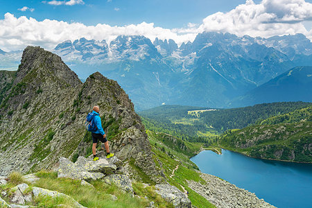 simsearch:879-09021341,k - Rhaetian Alps and Dolomiti of Brenta in summer season Europe, Italy, Trentino, Patascoss, Madonna di Campiglio Fotografie stock - Rights-Managed, Codice: 879-09191630