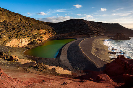 El Golfo, the green lagoon, Lanzarote, Canary island, Spain, Europe Photographie de stock - Rights-Managed, Code: 879-09191802