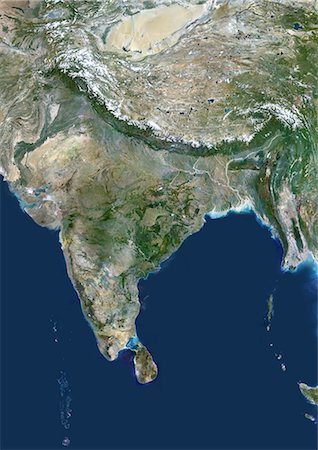 Satellite View of India and Surrounding Area Foto de stock - Con derechos protegidos, Código: 872-06054021