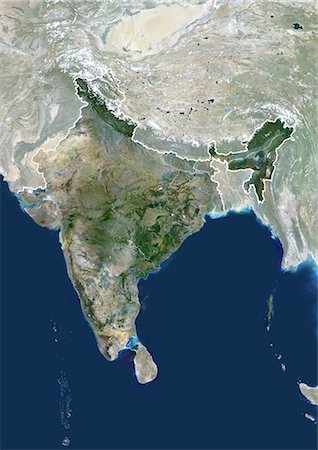 simsearch:872-06052823,k - Satellite View of India and Surrounding Area Stock Photo - Rights-Managed, Code: 872-06054023