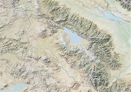 simsearch:872-06054351,k - Armenia, Relief Map With Border Stock Photo - Rights-Managed, Code: 872-06054094