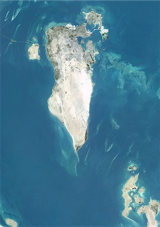 simsearch:872-06055682,k - Bahrain, True Colour Satellite Image With Border Stock Photo - Rights-Managed, Code: 872-06054117