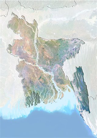 simsearch:872-06053522,k - Bangladesh, Satellite Image With Bump Effect, With Border and Mask Stock Photo - Rights-Managed, Code: 872-06054120