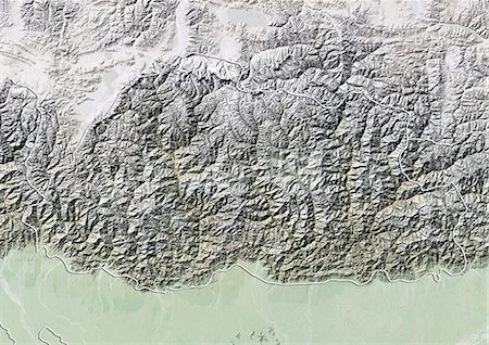 simsearch:872-06160332,k - Bhutan, Relief Map With Border Stock Photo - Rights-Managed, Code: 872-06054141