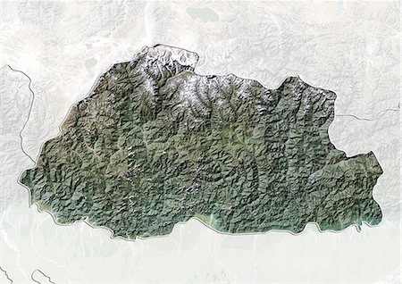 simsearch:872-06054222,k - Bhoutan, Image Satellite avec effet de relief, avec bordure et masque Photographie de stock - Rights-Managed, Code: 872-06054142