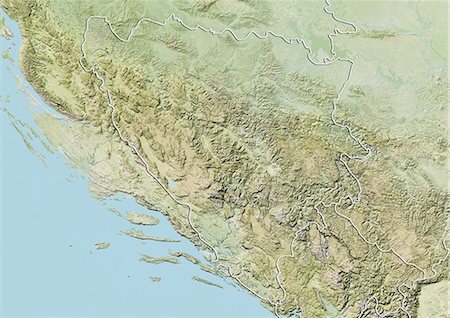 physical geography - Bosnia and Herzegovina, Relief Map With Border Stock Photo - Rights-Managed, Code: 872-06054153