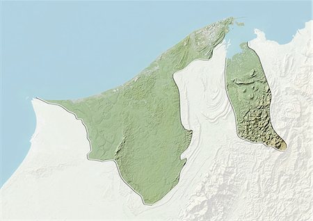 simsearch:872-06054171,k - Brunei, Relief Map With Border and Mask Stock Photo - Rights-Managed, Code: 872-06054166