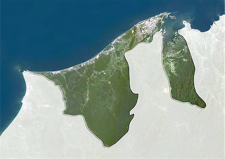 simsearch:872-06054171,k - Brunei, True Colour Satellite Image With Border and Mask Stock Photo - Rights-Managed, Code: 872-06054170