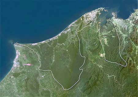 simsearch:872-06054171,k - Brunei, True Colour Satellite Image With Border Stock Photo - Rights-Managed, Code: 872-06054171
