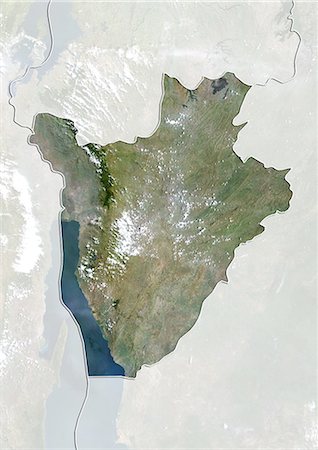 simsearch:872-06054183,k - Burundi, True Colour Satellite Image With Border and Mask Foto de stock - Direito Controlado, Número: 872-06054186