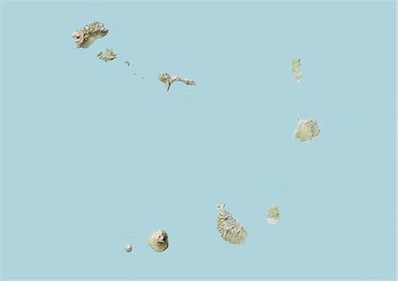 santiago island - Cap-vert, carte en Relief Photographie de stock - Rights-Managed, Code: 872-06054204