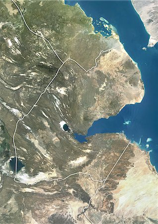 simsearch:872-06054322,k - Djibouti, Image Satellite couleur vraie avec bordure Photographie de stock - Rights-Managed, Code: 872-06054267