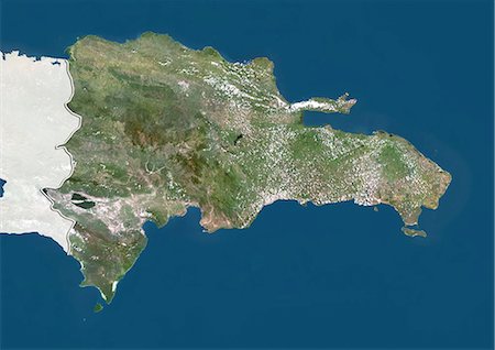 simsearch:872-08689423,k - Dominican Republic, True Colour Satellite Image With Border and Mask Foto de stock - Con derechos protegidos, Código: 872-06054274