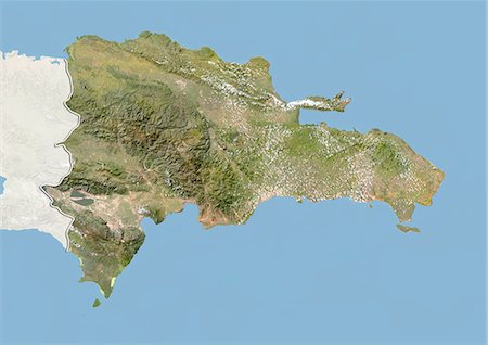 simsearch:872-08689423,k - Dominican Republic, Satellite Image With Bump Effect, With Border and Mask Foto de stock - Con derechos protegidos, Código: 872-06054272