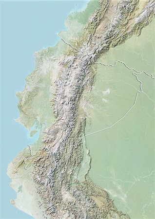 simsearch:872-06054108,k - Équateur, carte de Relief avec bordure Photographie de stock - Rights-Managed, Code: 872-06054289