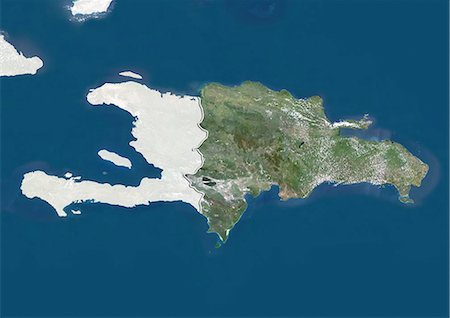 simsearch:872-06054275,k - Dominican Republic, True Colour Satellite Image With Border and Mask Stock Photo - Rights-Managed, Code: 872-06054280