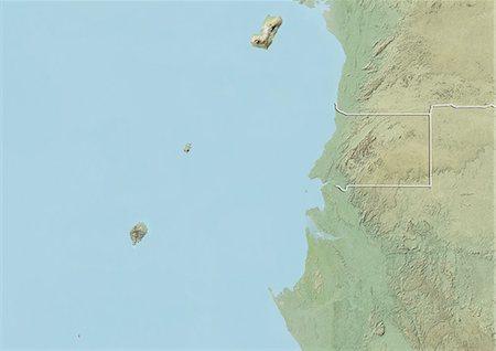simsearch:872-06160361,k - Equatorial Guinea, Relief Map With Border Foto de stock - Con derechos protegidos, Código: 872-06054305