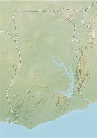 simsearch:872-06160292,k - Ghana, Relief Map With Border Stock Photo - Rights-Managed, Code: 872-06054361