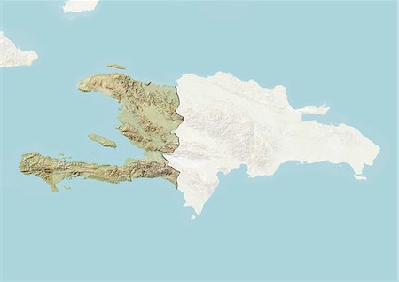 Haiti, Relief Map With Border and Mask Stock Photo - Rights-Managed, Code: 872-06054397