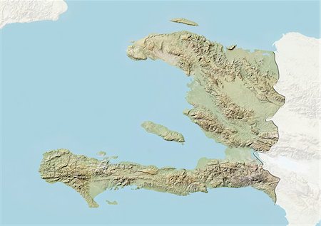 Haiti, Relief Map With Border and Mask Stock Photo - Rights-Managed, Code: 872-06054391