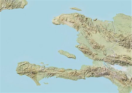 simsearch:872-06054655,k - Haiti, Relief Map With Border Stock Photo - Rights-Managed, Code: 872-06054392