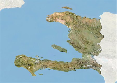 Haiti, Satellite Image With Bump Effect, With Border and Mask Stock Photo - Rights-Managed, Code: 872-06054393