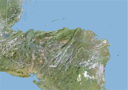 simsearch:872-06160300,k - Honduras, Satellite Image With Bump Effect, With Border Foto de stock - Con derechos protegidos, Código: 872-06054403