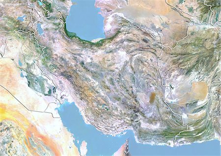 simsearch:872-06055672,k - Iran, Image Satellite avec effet de relief, avec bordure Photographie de stock - Rights-Managed, Code: 872-06054422