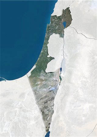 simsearch:872-06054461,k - Israël, True Image couleur Satellite avec bordure et masque Photographie de stock - Rights-Managed, Code: 872-06054439