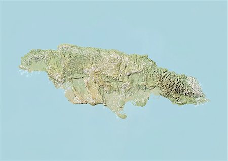 Jamaïque, carte en Relief Photographie de stock - Rights-Managed, Code: 872-06054451