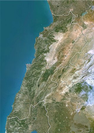 simsearch:872-06160380,k - Lebanon, True Colour Satellite Image With Border Stock Photo - Rights-Managed, Code: 872-06054506