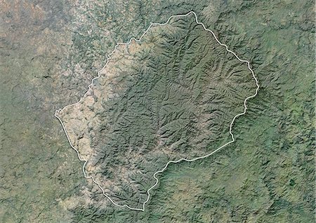 simsearch:872-06054758,k - Lesotho, Satellite Image With Bump Effect, With Border Foto de stock - Con derechos protegidos, Código: 872-06054510
