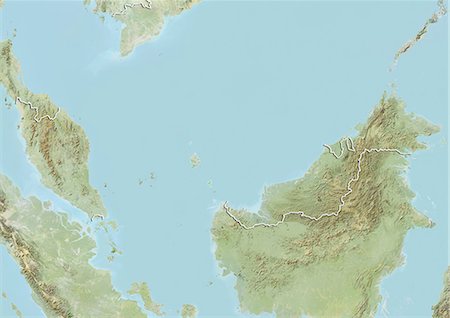 simsearch:872-08689472,k - Malaysia, Relief Map With Border Stock Photo - Rights-Managed, Code: 872-06054549