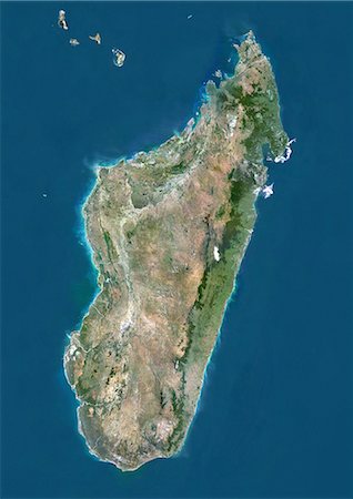 satellite madagascar island view - Madagascar, True Colour Satellite Image With Border Stock Photo - Rights-Managed, Code: 872-06054543