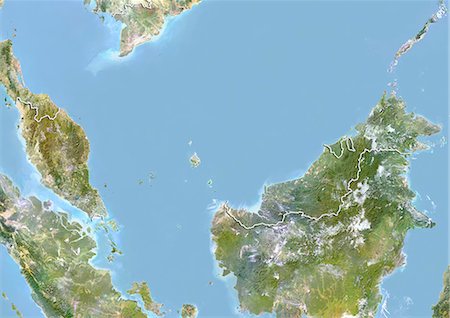 simsearch:872-08689476,k - Malaysia, Satellite Image With Bump Effect, With Border Stock Photo - Rights-Managed, Code: 872-06054551