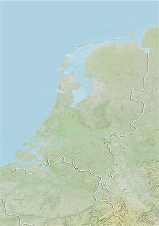 simsearch:872-06053446,k - Netherlands, Relief Map With Border Foto de stock - Con derechos protegidos, Código: 872-06054609