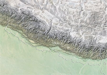 simsearch:872-06160332,k - Nepal, Relief Map With Border Stock Photo - Rights-Managed, Code: 872-06054603