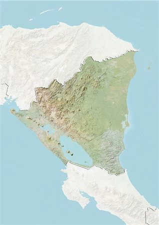 simsearch:872-06054275,k - Nicaragua, Relief Map With Border and Mask Stock Photo - Rights-Managed, Code: 872-06054615